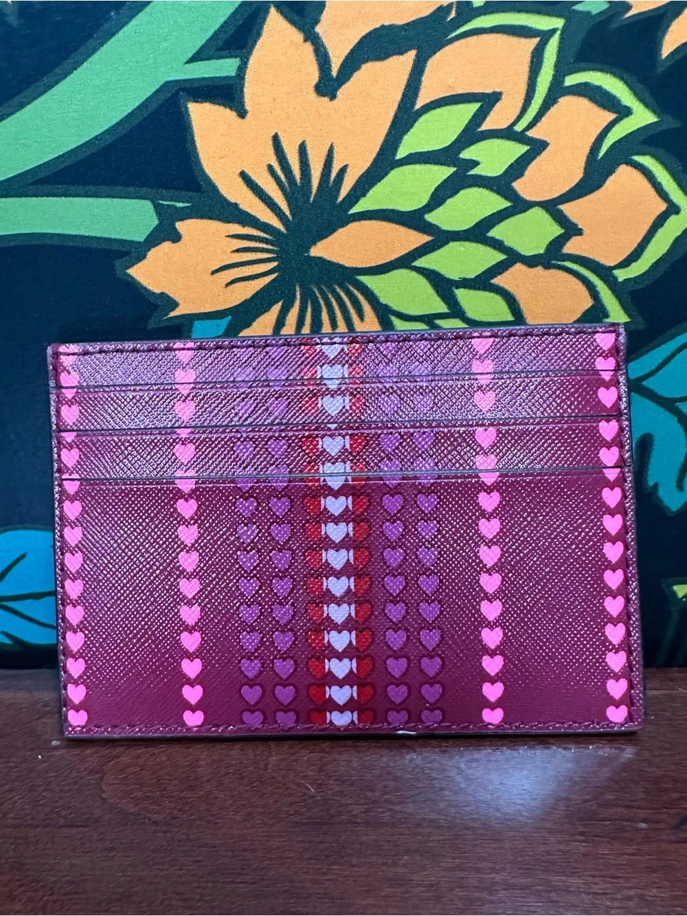 Kate Spade Heart Print Leather Card Holder Valentine